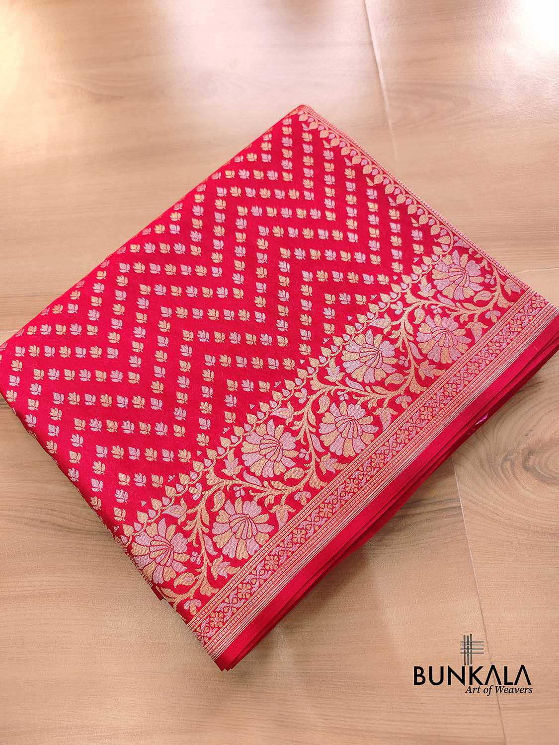 Red Buti Banarasi Silk Saree