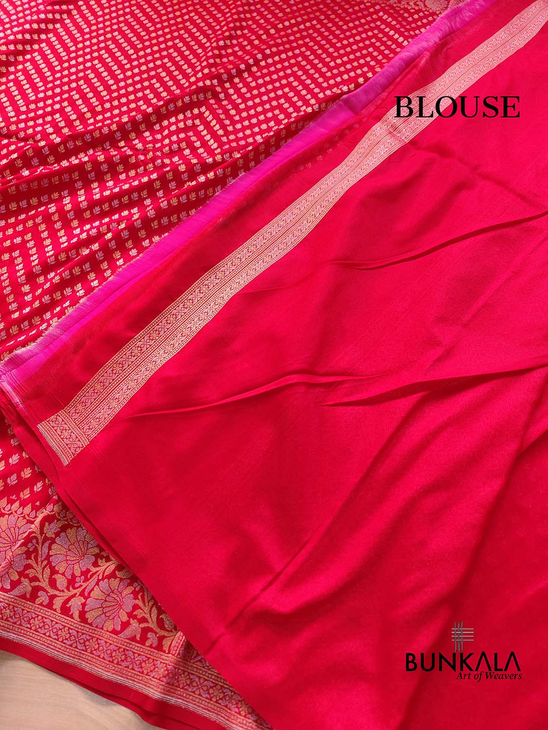 Red Buti Banarasi Silk Saree