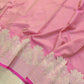 Gajri Pink Zig Zag Design Jamewar Weaved Banarasi Soft Mashru Silk Saree