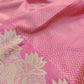 Gajri Pink Zig Zag Design Jamewar Weaved Banarasi Soft Mashru Silk Saree