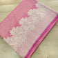 Gajri Pink Zig Zag Design Jamewar Weaved Banarasi Soft Mashru Silk Saree