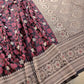 Black Floral Jaal Jamewar Weaved Banarasi Soft Mashru Silk Saree