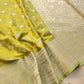 Green Double Shaded Floral Jaal Jamewar Weaved Banarasi Soft Mashru Silk Saree