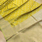 Green Double Shaded Floral Jaal Jamewar Weaved Banarasi Soft Mashru Silk Saree