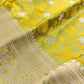 Green Double Shaded Floral Jaal Jamewar Weaved Banarasi Soft Mashru Silk Saree