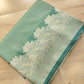 Green Zig Zag Design Jamewar Weaved Banarasi Soft Mashru Silk Saree