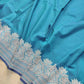 Blue Zig Zag Design Jamewar Weaved Banarasi Soft Mashru Silk Saree