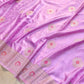 Lilac Meena Jamewar Weaved Banarasi Mashru Silk Saree