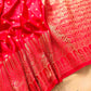 Red Buti Big Border Banarasi Mashru Silk Saree