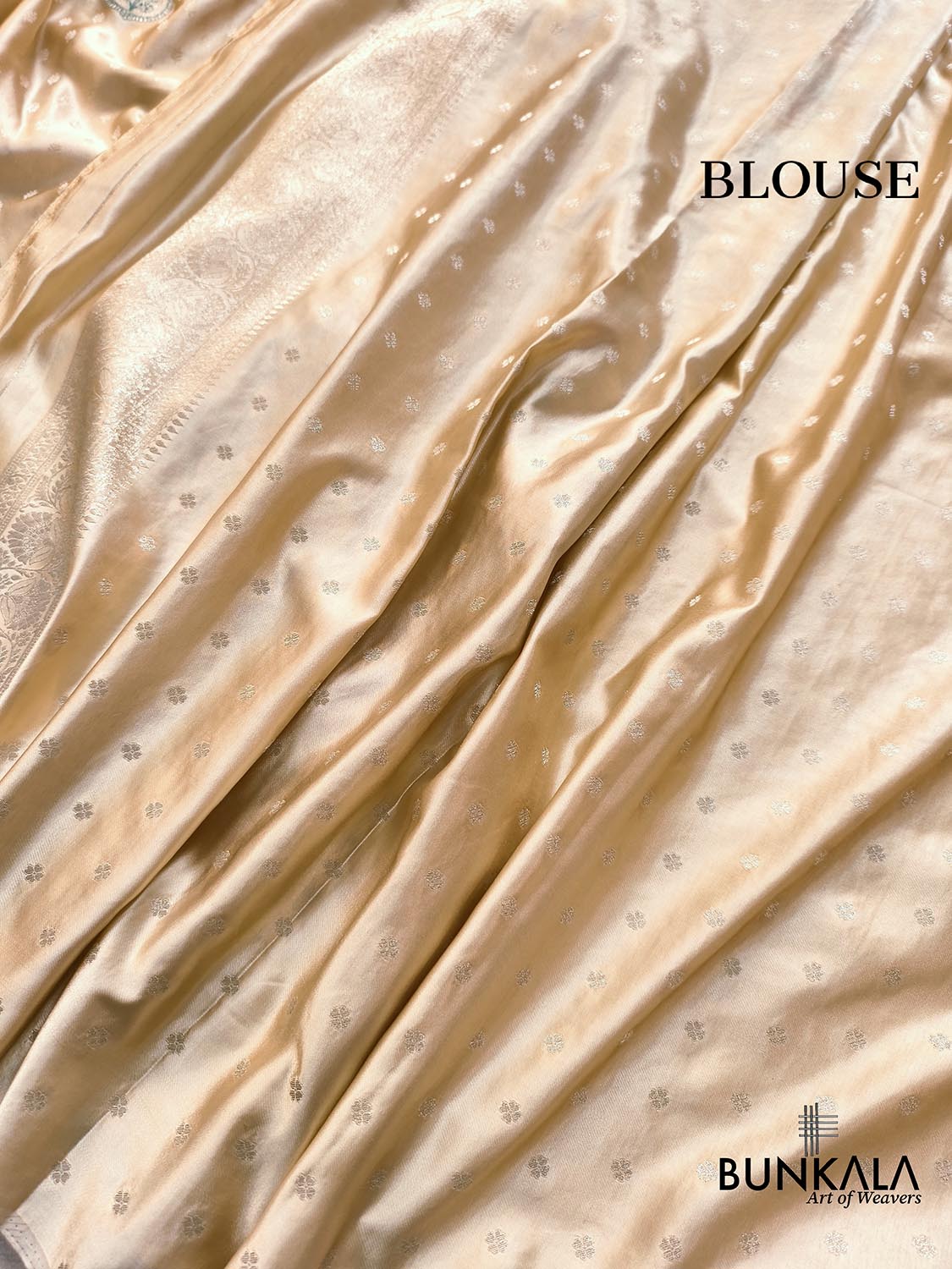 Off White Meenakari Motif Banarasi Mashru Silk Saree