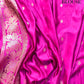 Magenta Pink Floral Jaal Sona Rupa Banarasi Mashru Silk Saree