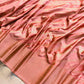 Salmon Pink Stripe Pattern Banarasi Mashru Silk Saree