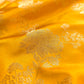 Dark Yellow Big Floral Jaal Banarasi Mashru Silk Saree