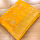 Dark Yellow Big Floral Jaal Banarasi Mashru Silk Saree