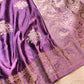 Deep Mauve Purple Flower Buta Banarasi Mashru Silk Saree