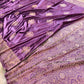 Deep Mauve Purple Flower Buta Banarasi Mashru Silk Saree