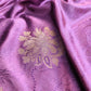 Deep Mauve Purple Flower Buta Banarasi Mashru Silk Saree