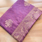 Deep Mauve Purple Flower Buta Banarasi Mashru Silk Saree