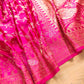Hot Pink Small Flower Jaal Banarasi Mashru Silk Saree