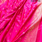 Hot Pink Small Flower Jaal Banarasi Mashru Silk Saree