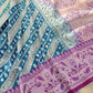 Peacock Blue Stripe Banarasi Silk Saree