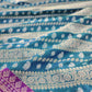 Peacock Blue Stripe Banarasi Silk Saree