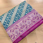 Peacock Blue Stripe Banarasi Silk Saree