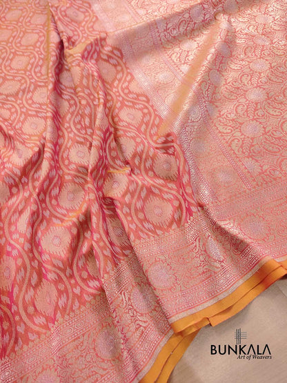 Pink Double Shaded Nilambari Banarasi Silk Saree