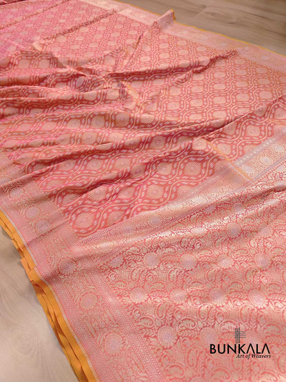 Pink Double Shaded Nilambari Banarasi Silk Saree