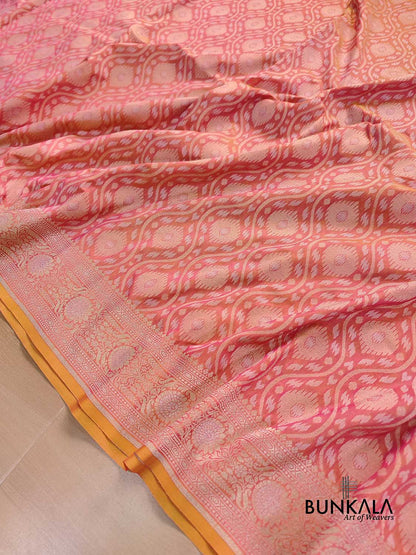 Pink Double Shaded Nilambari Banarasi Silk Saree