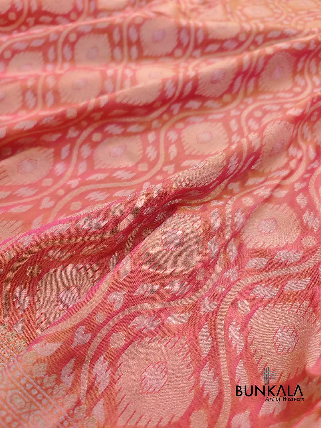 Pink Double Shaded Nilambari Banarasi Silk Saree