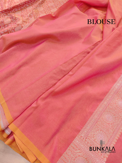 Pink Double Shaded Nilambari Banarasi Silk Saree