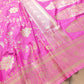 Pink Jaal Banarasi Silk Saree