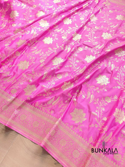 Pink Jaal Banarasi Silk Saree