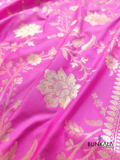 Pink Jaal Banarasi Silk Saree