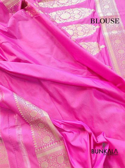 Pink Jaal Banarasi Silk Saree