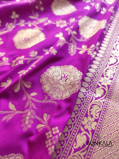 Purple Jaal Banarasi Silk Saree