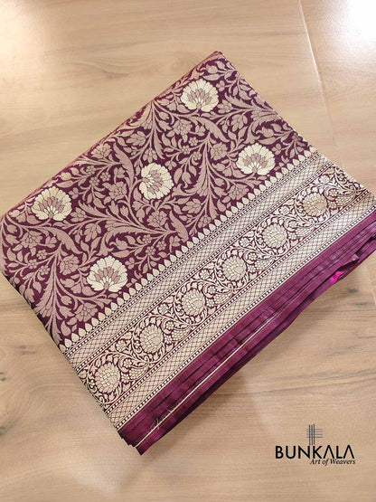 Purple Jaal Banarasi Silk Saree
