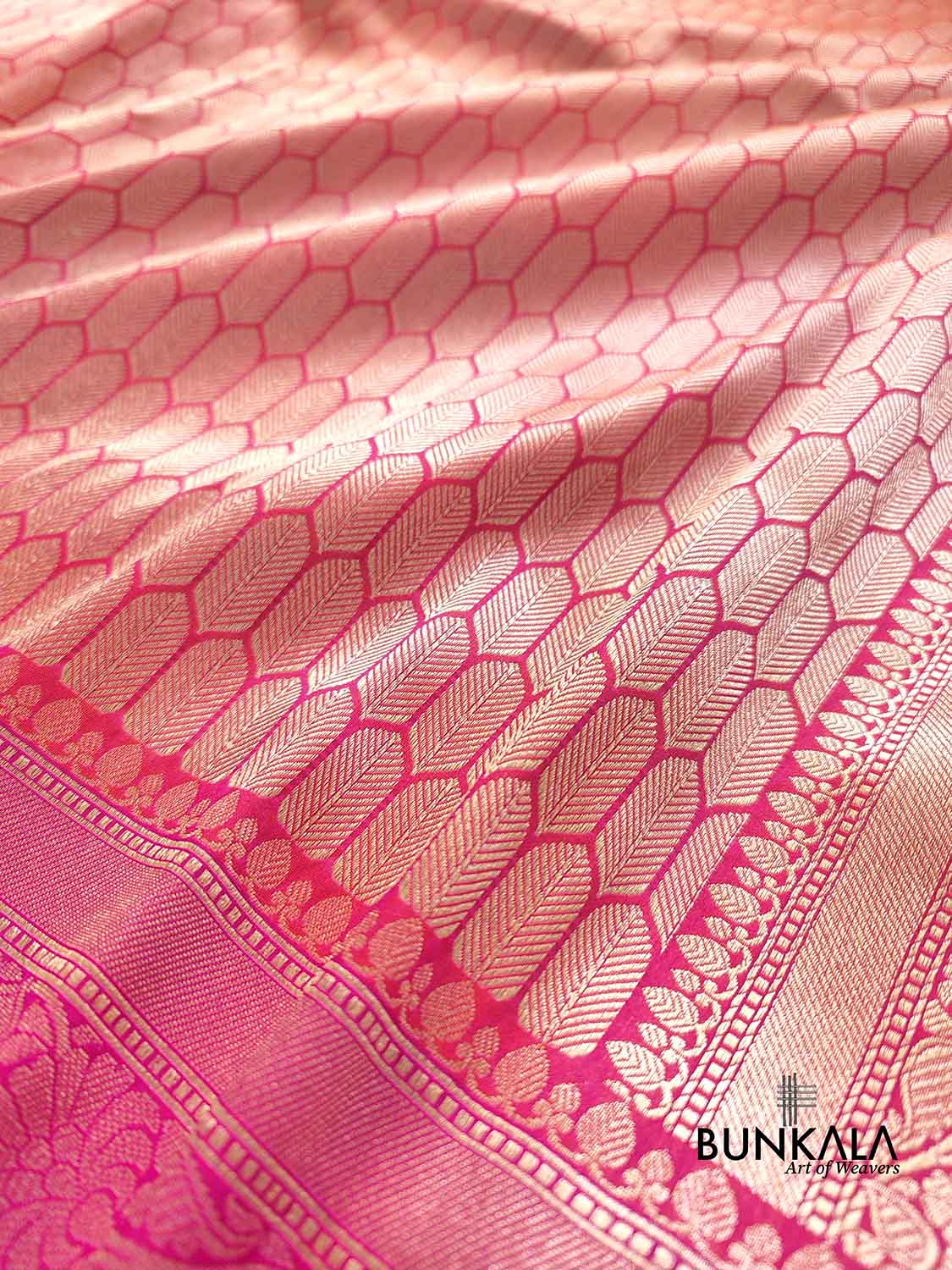 Pink Brocade Banarasi Silk Saree