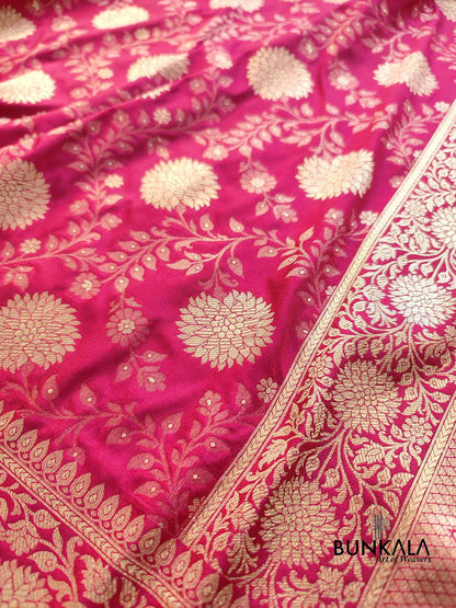 Hot Pink Jaal Banarasi Silk Saree