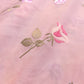 Baby Pink Multicolor Thread Work Rose Design Embroidered Organza Saree