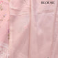Baby Pink Multicolor Thread Work Rose Design Embroidered Organza Saree