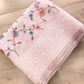 Light Pink Multicolor Thread Work Floral Jaal Design Embroidered Organza Saree