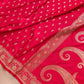 Bridal Red Floral Buti Weaved Banarasi Mashru Silk Floral Border Saree
