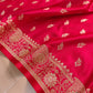 Bridal Red Floral Buti Weaved Banarasi Mashru Silk Floral Border Saree
