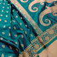 Green Dual Tone Floral Buti Weaved Banarasi Mashru Silk Floral Border Saree