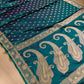 Green Dual Tone Floral Buti Weaved Banarasi Mashru Silk Floral Border Saree