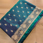 Green Dual Tone Floral Buti Weaved Banarasi Mashru Silk Floral Border Saree