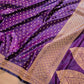 Dark Purple Flower Round Buti Weaved Banarasi Mashru Silk Floral Border Saree