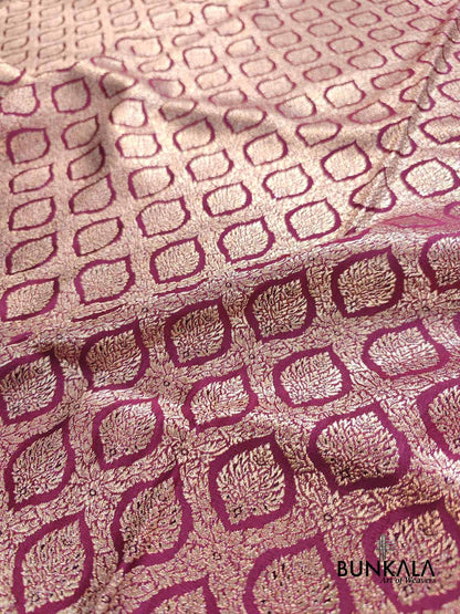 Deep Purple Brocade Mashru Silk Banarasi Saree